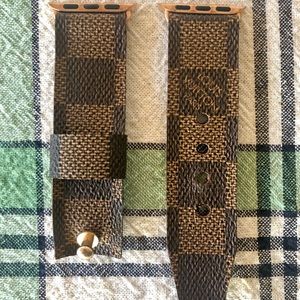 Auth Louis Vuitton Damier Ebene Apple Watch strap